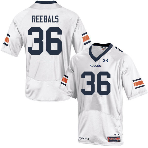 Men #36 Luke Reebals Auburn Tigers College Football Jerseys Sale-White - Click Image to Close